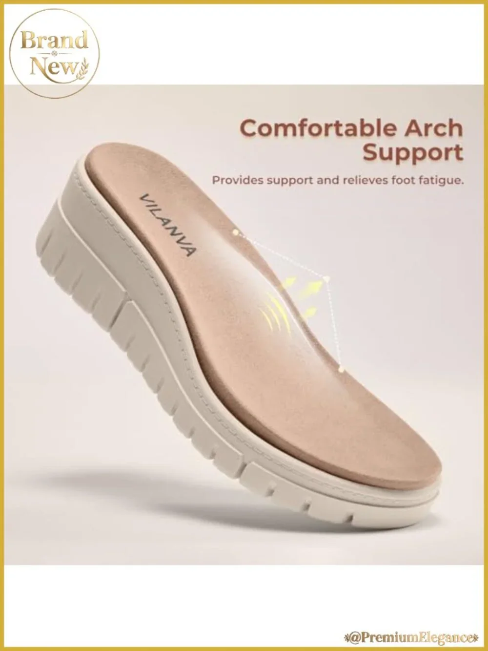 Orthopedic Platform Slip On Slides Adjustable Velcro Arch Support Sandals
